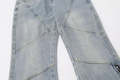 Loose Zipper Straight-Flared Jeans