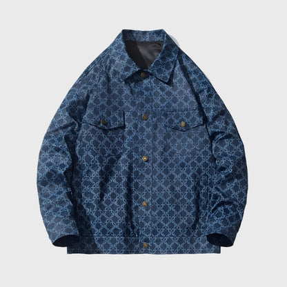 Oversized Chain Design Denim Jacket