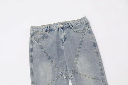 Loose Zipper Straight-Flared Jeans